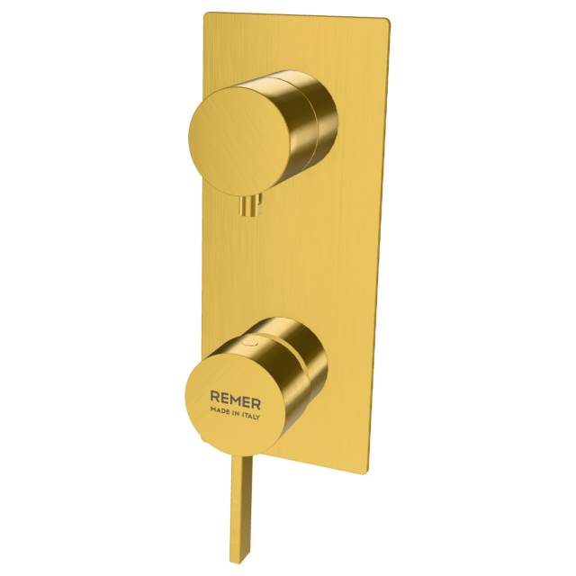 Смеситель для душа Remer Metrica MC93WBBG, золото брашированное