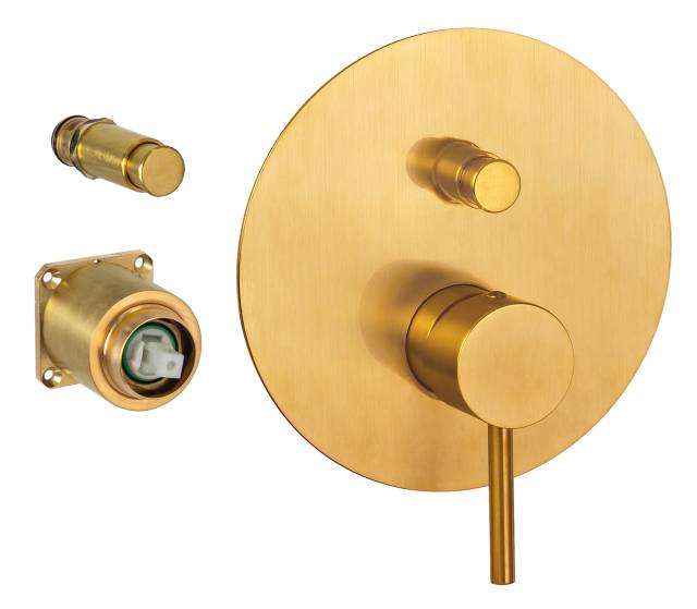 Смеситель для душа Remer X Style X09KBBG, золото брашированное