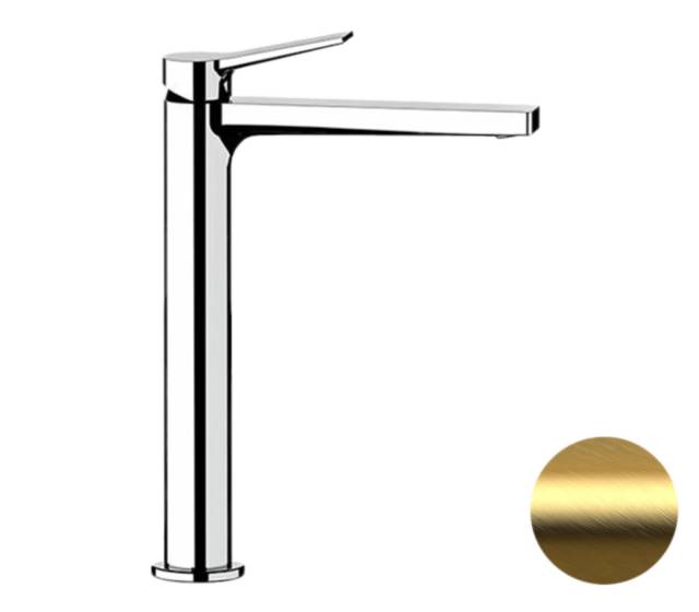 Смеситель для раковины Remer Slash SL11LBG, золото брашированное 