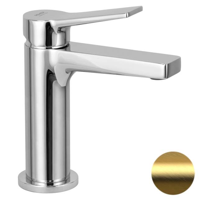 Смеситель для раковины Remer Slash SL12BG, золото брашированное