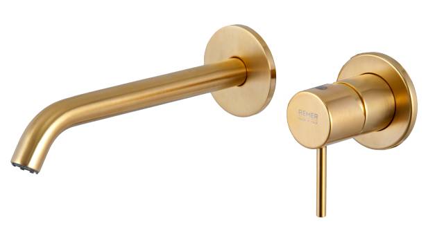 Смеситель для раковины Remer X Style X15PLWBBG, золото брашированное