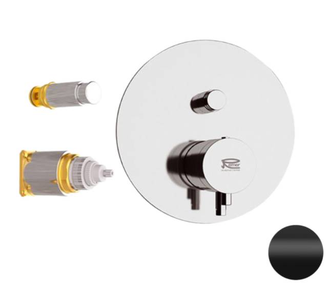Смеситель термостатический для душа Remer Elegance NT09KBNO, черный матовый