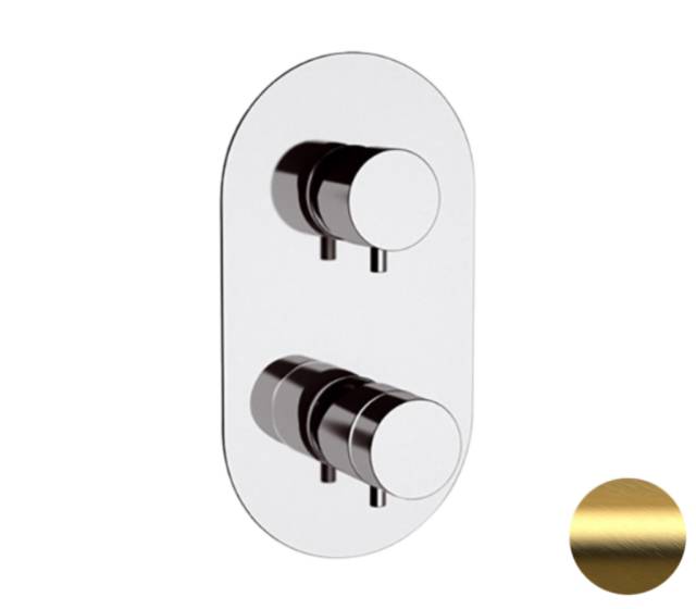 Смеситель термостатический для душа Remer Elegance NT92BG, золото брашированное