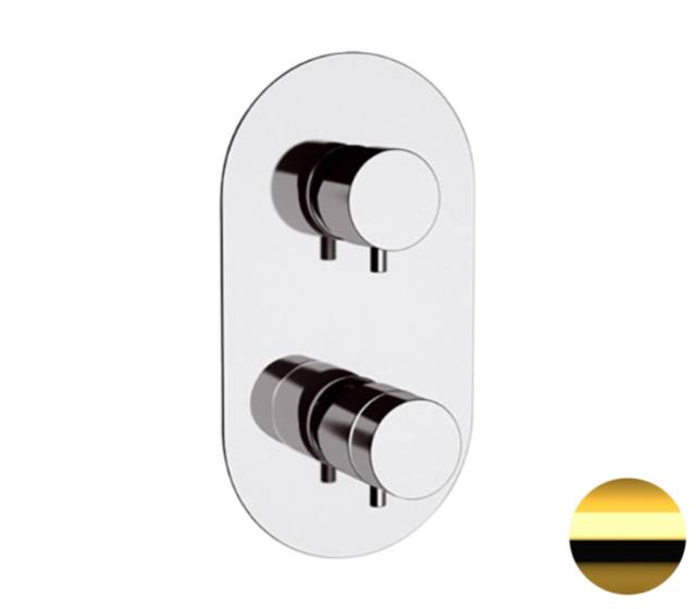 Смеситель термостатический для душа Remer Elegance NT92DO, золото глянцевое