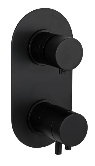 Смеситель термостатический для душа Remer Elegance NT93KBNO, черный матовый