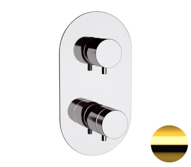 Смеситель термостатический для душа Remer Elegance NT93DO, золото глянцевое