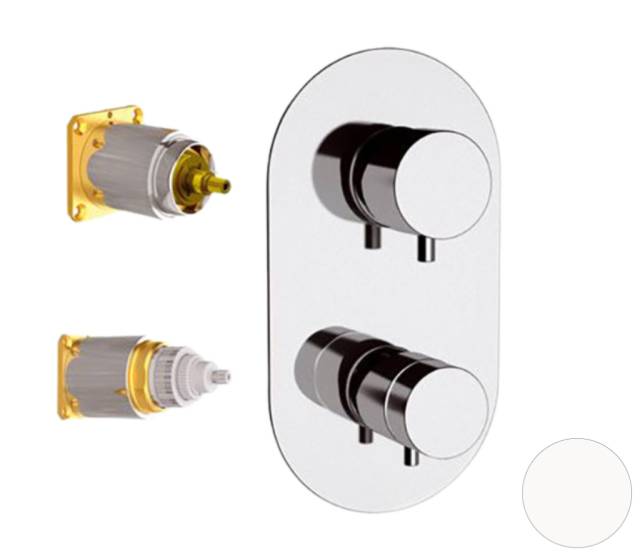 Смеситель термостатический для душа Remer Elegance NT93KBBO, белый матовый