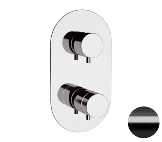 Смеситель термостатический для душа Remer Elegance NT93CFP, черный брашированный хром