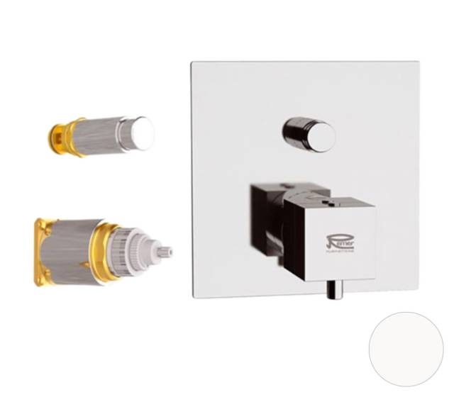 Смеситель термостатический для душа Remer Q-Elegance QT09KBBO, белый матовый