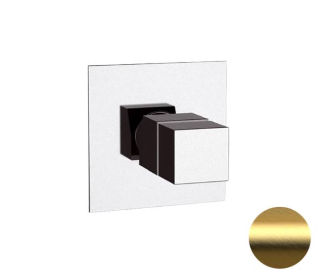 Смеситель термостатический для душа Remer Q-Elegance QT30BG, золото брашированное