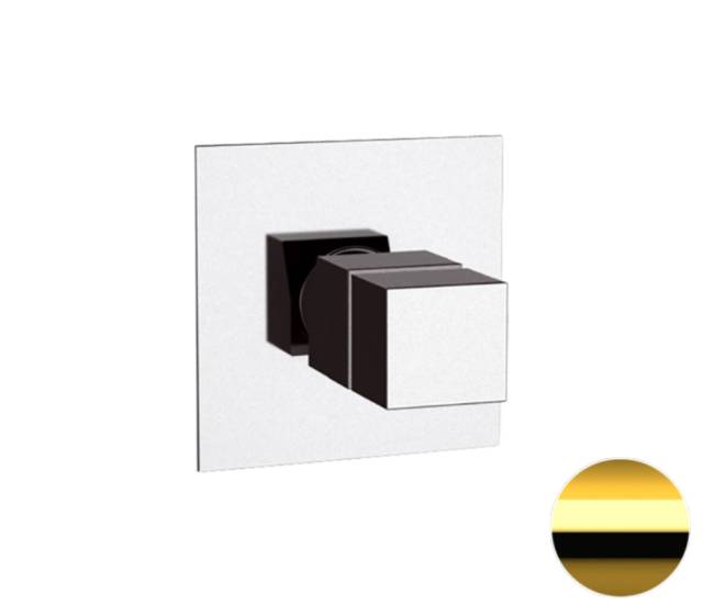 Смеситель термостатический для душа Remer Q-Elegance QT30DO, золото глянцевое