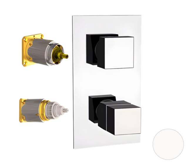 Смеситель термостатический для душа Remer Q-Elegance QT93KBBO, белый матовый