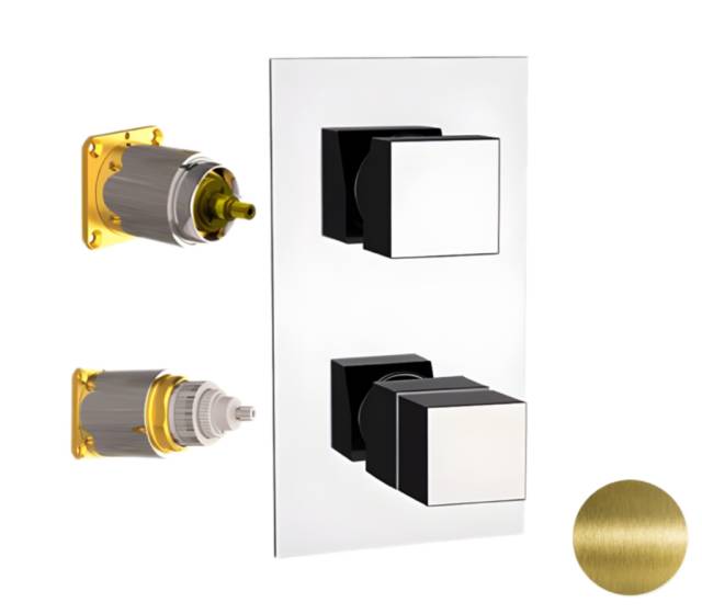 Смеситель термостатический для душа Remer Q-Elegance QT92KBVO, состаренная латунь