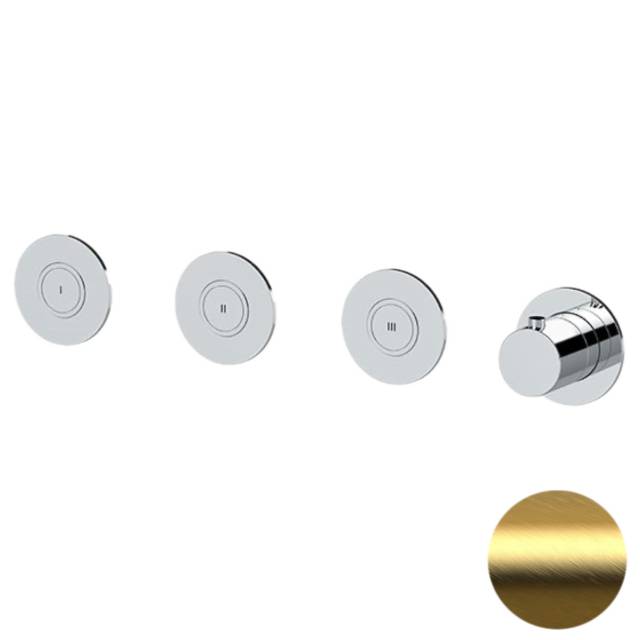 Смеситель термостатический для душа Remer X Style X99D3PKBBG, золото брашированное