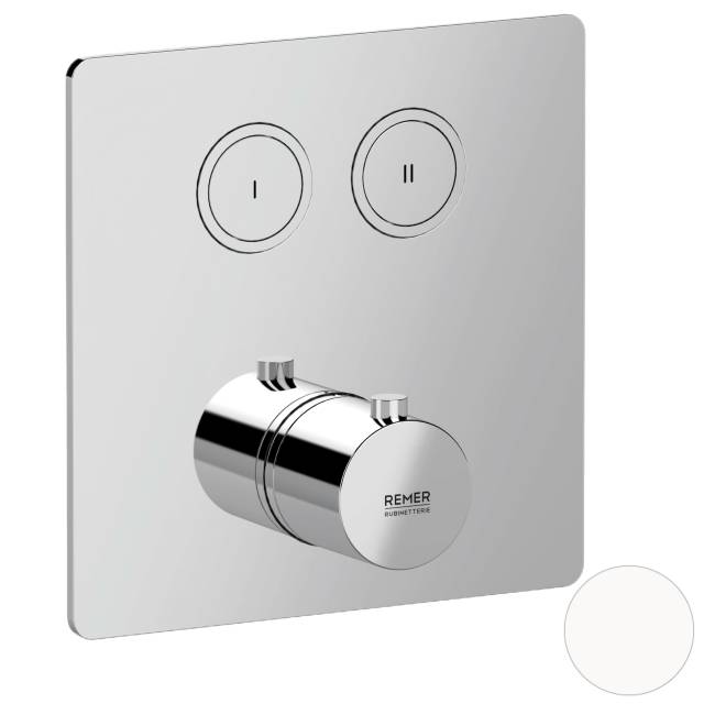Смеситель термостатический для душа Remer X Style X99QD2KBBO, белый матовый