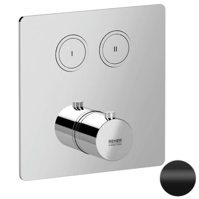 Смеситель термостатический для душа Remer X Style X99QD2KBNO, черный матовый