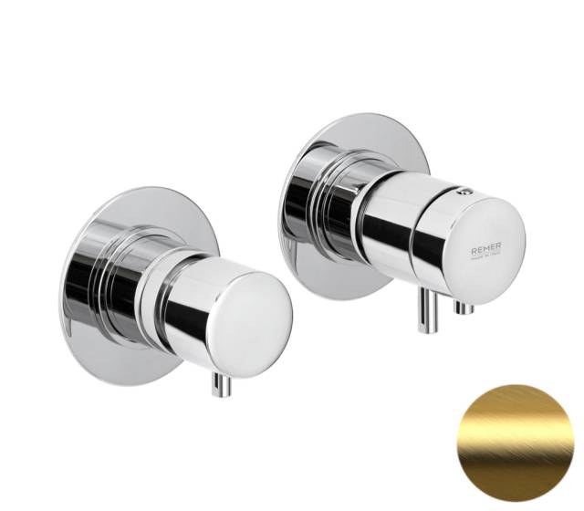 Смеситель термостатический для душа Remer X Style XT96D3BG, золото брашированное