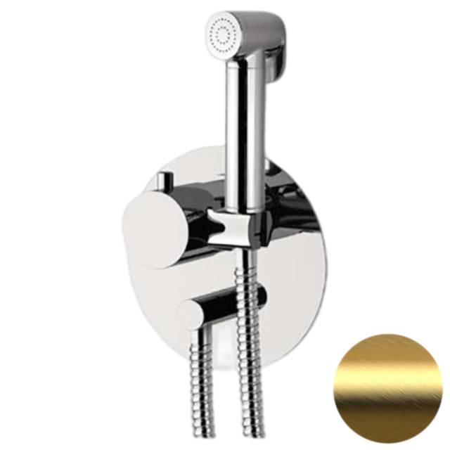 Гигиенический душ с термостатическим смесителем Daniel Suvi Thermo ST206424DCDP, золото брашированное