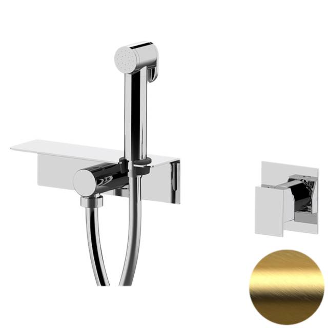 Гигиенический душ со смесителем Daniel Skyline SK646Z4DCTDP, золото брашированное