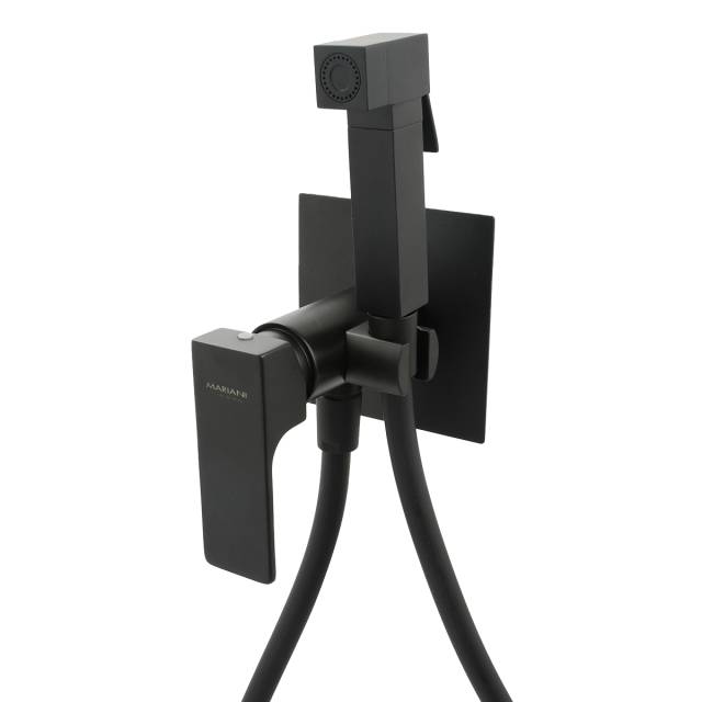 Гигиенический душ со смесителем Mariani Rebel B14185RE, черный матовый