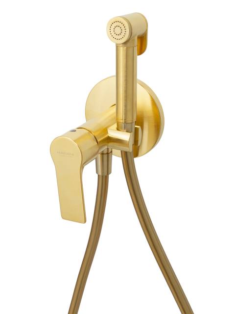 Гигиенический душ со смесителем Mariani Kali B22185KLW, золото брашированное