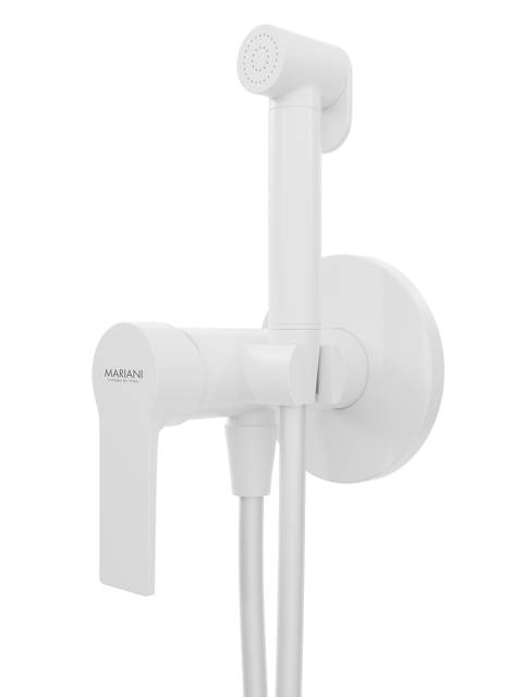 Гигиенический душ со смесителем Mariani Kali B37185KLW, белый матовый