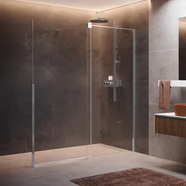 Дверь в нишу сдвижная 140 см (137-139x200) Novellini H Style HSTYLE140D-1B, правая, профиль Silver, стекло прозрачное CrystalClear