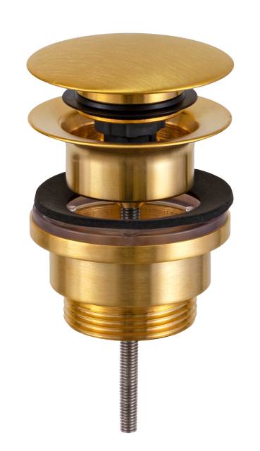 Донный клапан универсальный 1”1/4 Daniel A735RDP, золото брашированное