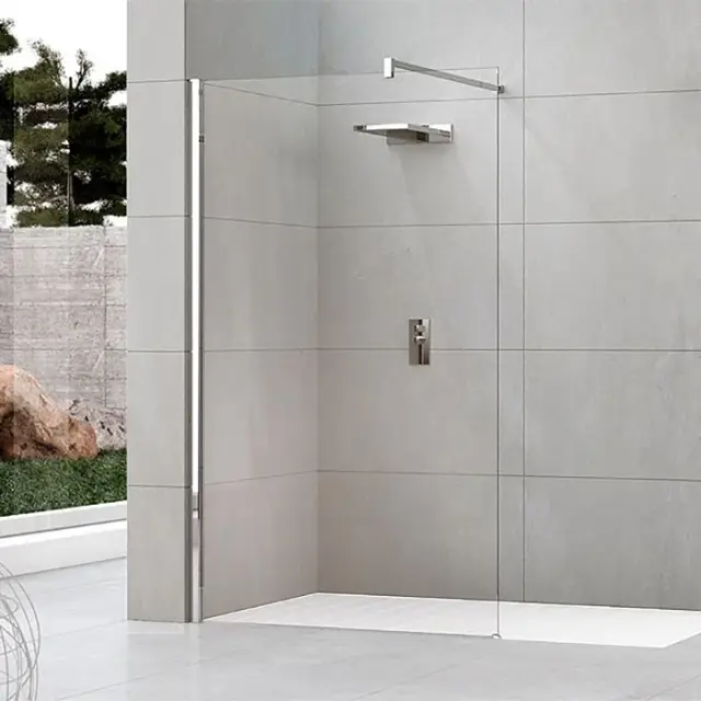 Душевое ограждение Walk-In 120 см (117-120х200) Novellini Kuadra H KUADH120-1B, профиль Silver, стекло прозрачное CrystalClear