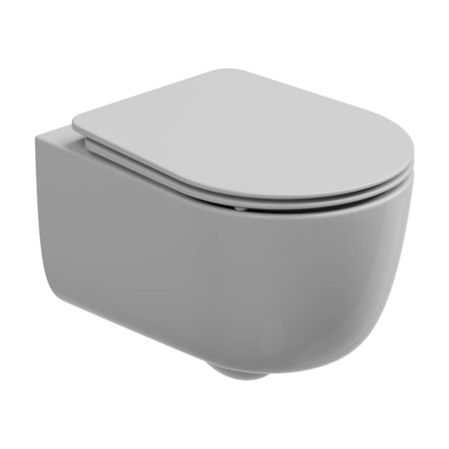 Комплект: Подвесной унитаз со смывом Eco Clean (торнадо) с крышкой и креплением GSG Ceramic Design Hit! RUHIWCSOEC000FI+HICOPRSLTICRCN000, белый глянцевый