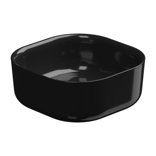 Раковина накладная 42 см GSG Ceramic Design Hit! HILAVQU42002, черный глянцевый