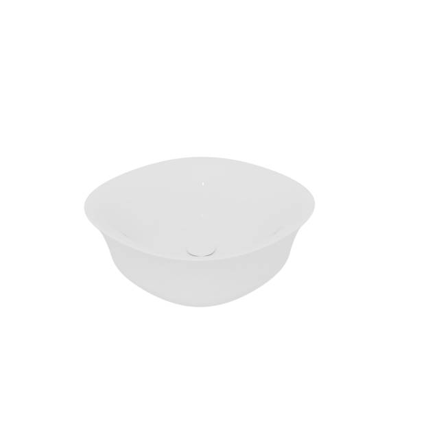 Раковина накладная 42 см GSG Ceramic Design Flut FLLAVFSQU42000, белый глянцевый