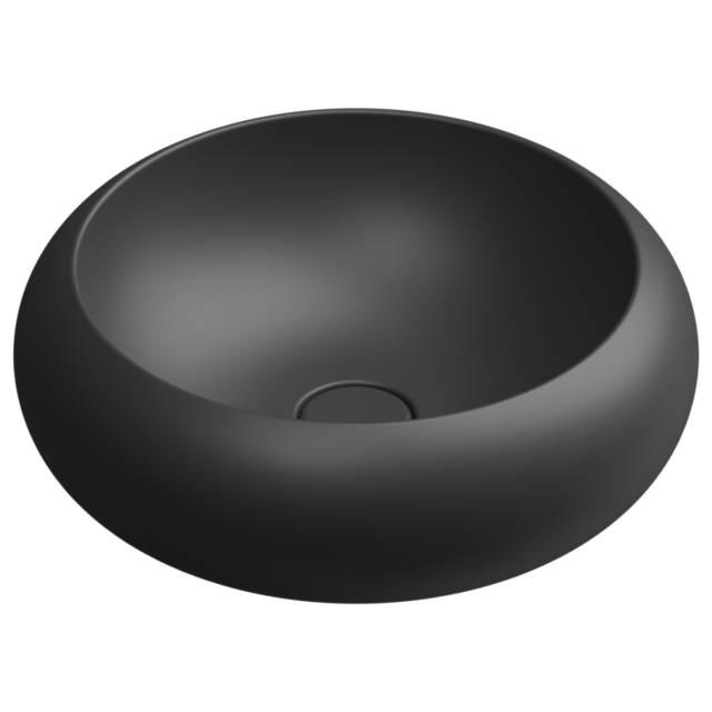 Раковина накладная 42 см GSG Ceramic Design Petra PELAV42003, черный матовый