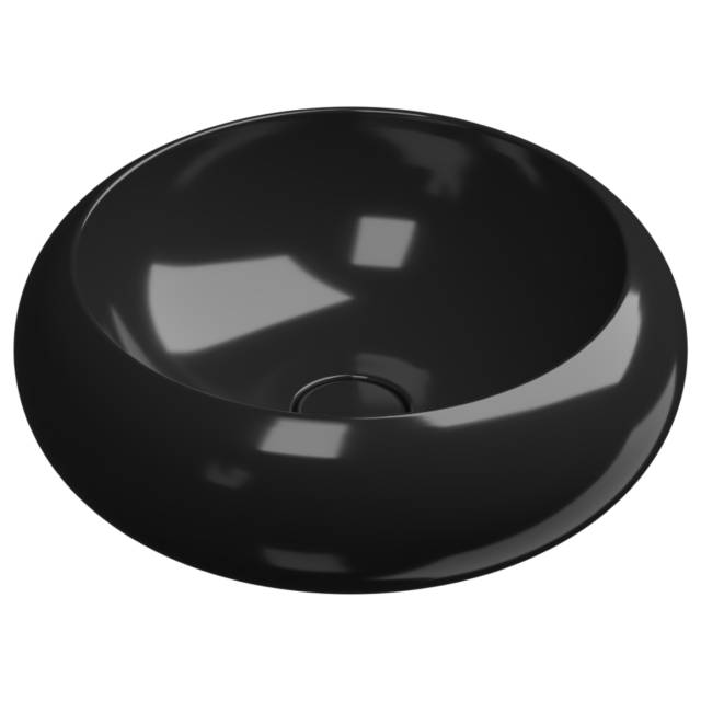 Раковина накладная 42 см GSG Ceramic Design Petra PELAV42002, черный глянцевый