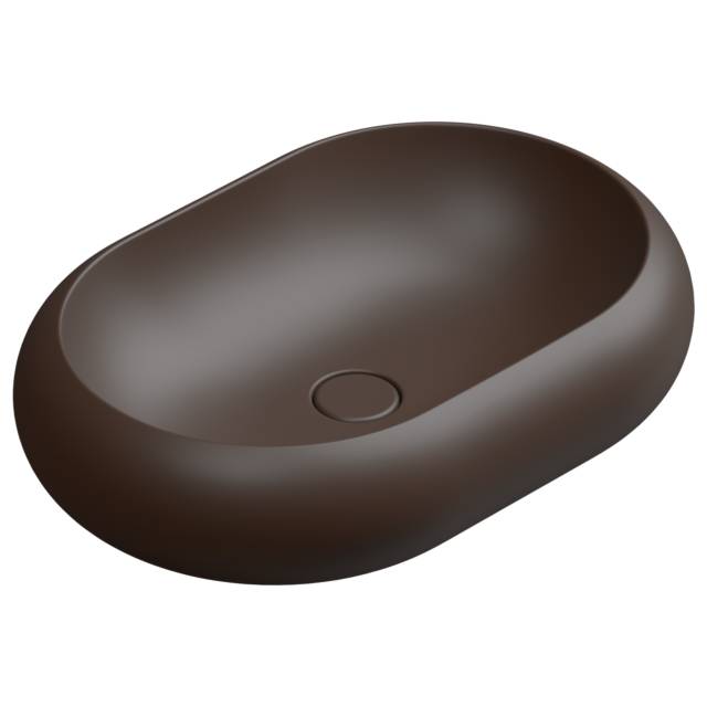 Раковина накладная 60x42 см GSG Ceramic Design Petra PELAV60035, Cacao Matt