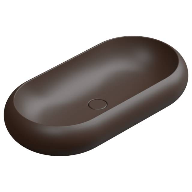 Раковина накладная 80x42 см GSG Ceramic Design Petra PELAV80035, Cacao Matt