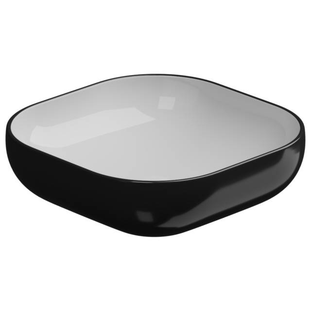 Раковина накладная биколор 45 см GSG Ceramic Design Easy EALAVQU45BI000/002, White/Black Shiny