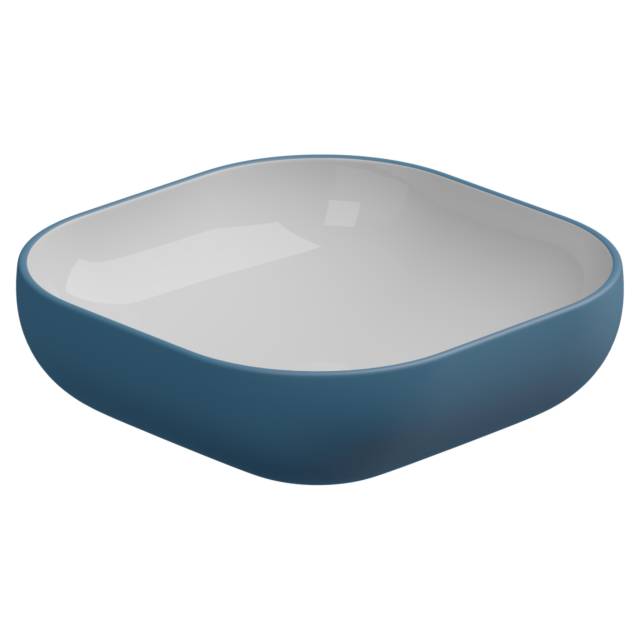 Раковина накладная биколор 45 см GSG Ceramic Design Easy EALAVQU45BI000/027, White/Denim Matt