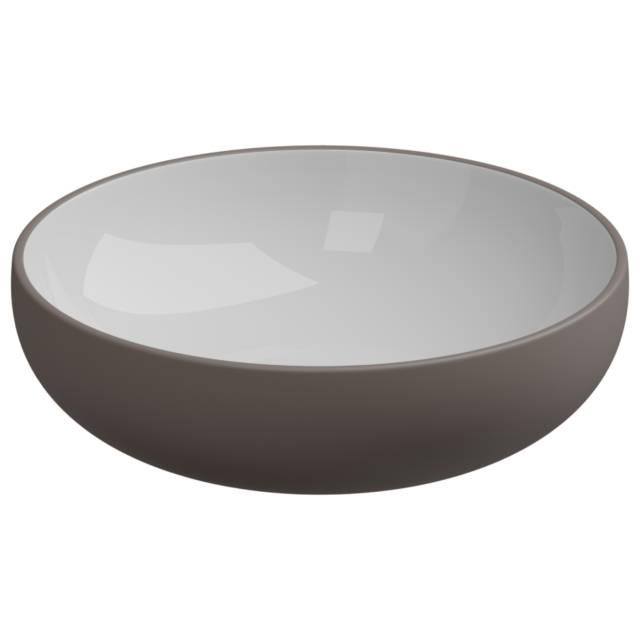 Раковина накладная биколор 45 см GSG Ceramic Design Easy EALAVRO45BI000/029, White/Tortora Matt