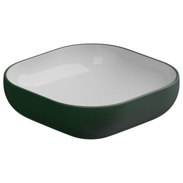 Раковина накладная биколор 45 см GSG Ceramic Design Easy EALAVQU45BI000/036, White/Smeraldo Matt