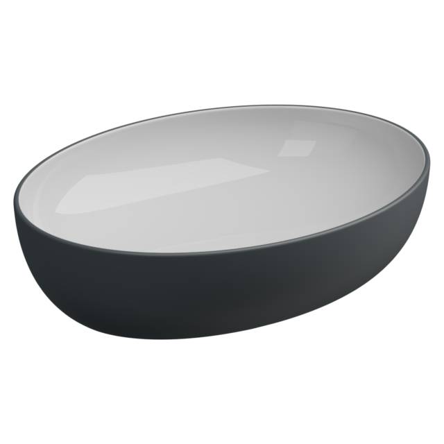 Раковина накладная биколор 55x42 см GSG Ceramic Design Easy EALAVOV55BI000/028, White/Ebano Matt