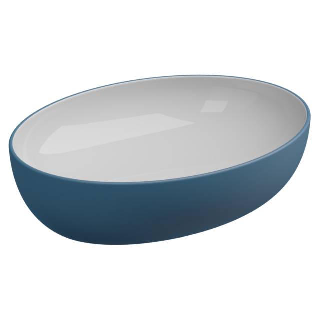 Раковина накладная биколор 55x42 см GSG Ceramic Design Easy EALAVOV55BI000/027, White/Denim Matt