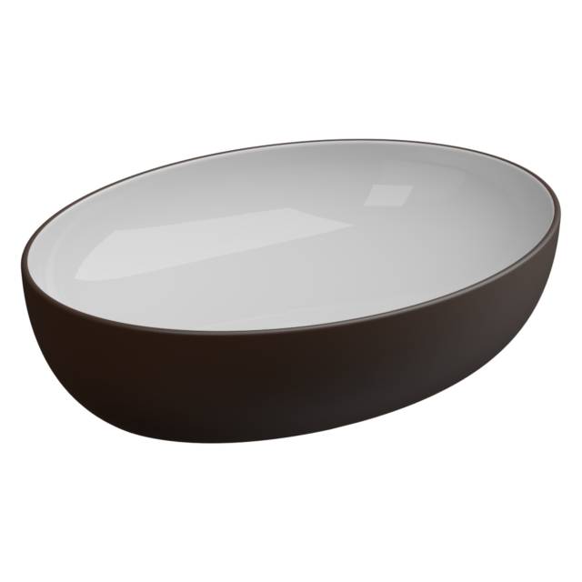 Раковина накладная биколор 55x42 см GSG Ceramic Design Easy EALAVOV55BI000/035, White/Cacao Matt