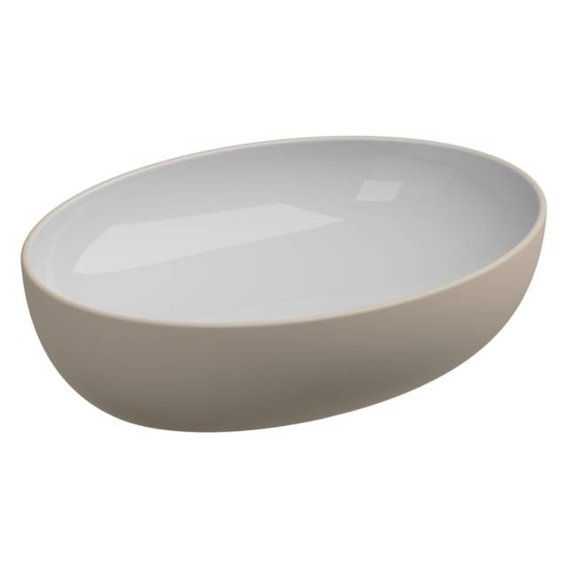 Раковина накладная биколор 55x42 см GSG Ceramic Design Easy EALAVOV55BI000/034, White/Sabbia Matt