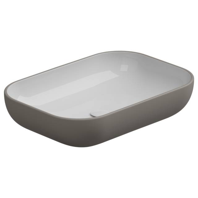 Раковина накладная биколор 60x42 см GSG Ceramic Design Easy EALAVRE60BI000/030, White/Cashmere Matt