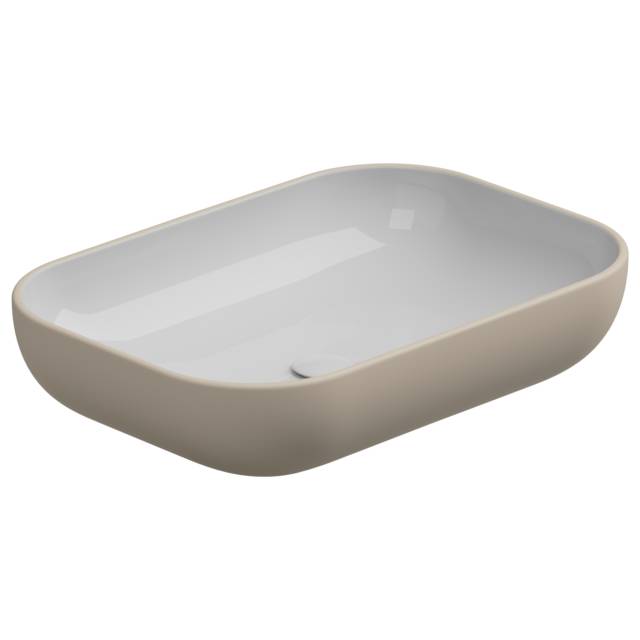 Раковина накладная биколор 60x42 см GSG Ceramic Design Easy EALAVRE60BI000/034, White/Sabbia Matt
