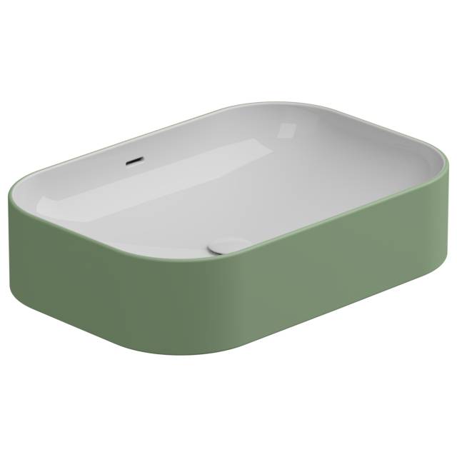 Раковина накладная биколор 60x42 см GSG Ceramic Design Easy EALAVTP60BI000/031, White/Salvia Matt