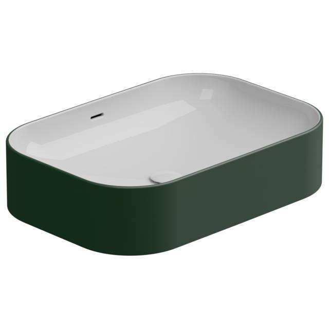 Раковина накладная биколор 60x42 см GSG Ceramic Design Easy EALAVTP60BI000/036, White/Smeraldo Matt