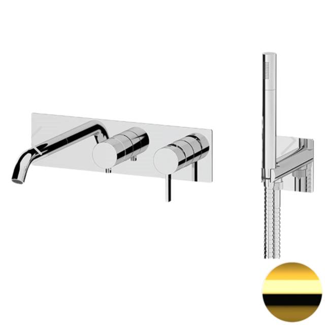 Смеситель для ванны Remer Metrica MC53D2WBDO, золото глянцевое