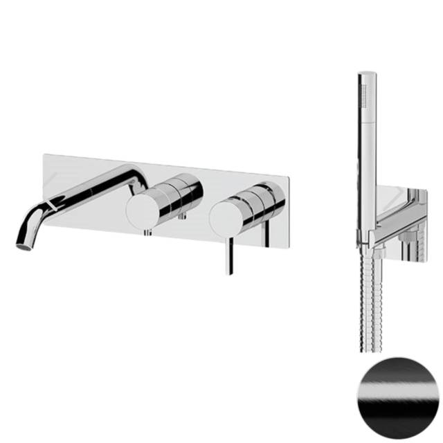 Смеситель для ванны Remer Metrica MC53D2WBCFP, черный брашированный хром